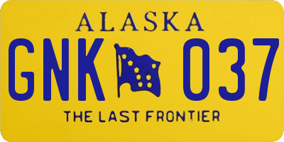 AK license plate GNK037