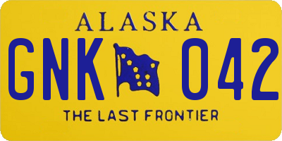 AK license plate GNK042