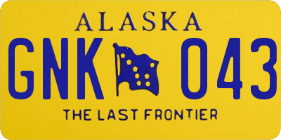 AK license plate GNK043