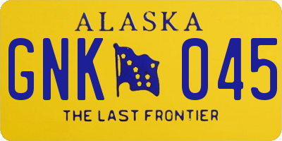 AK license plate GNK045