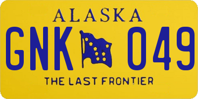 AK license plate GNK049