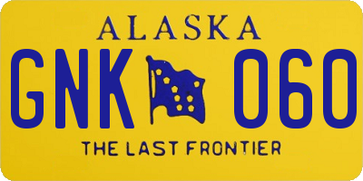 AK license plate GNK060