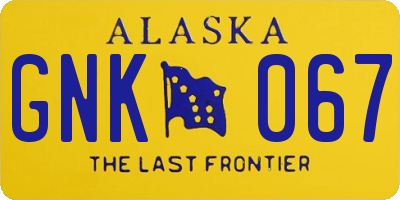 AK license plate GNK067