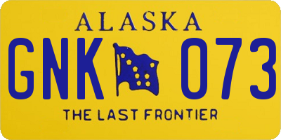 AK license plate GNK073