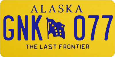 AK license plate GNK077