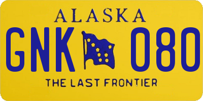 AK license plate GNK080