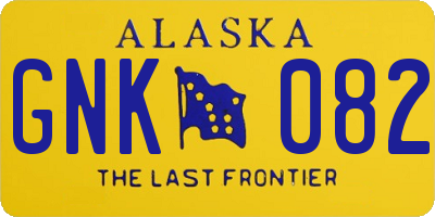 AK license plate GNK082