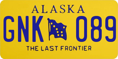 AK license plate GNK089
