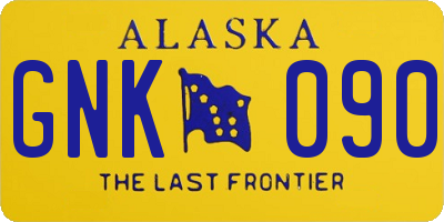 AK license plate GNK090