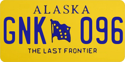 AK license plate GNK096