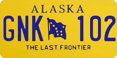 AK license plate GNK102