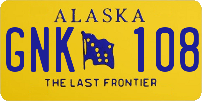 AK license plate GNK108