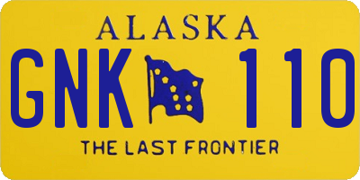 AK license plate GNK110