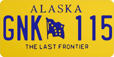 AK license plate GNK115