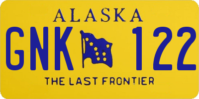 AK license plate GNK122