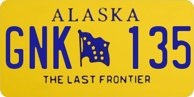 AK license plate GNK135
