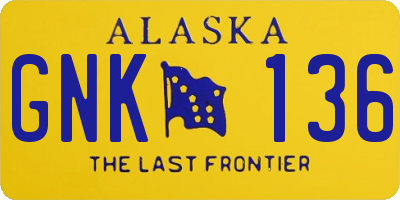 AK license plate GNK136