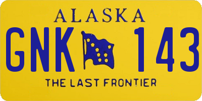 AK license plate GNK143
