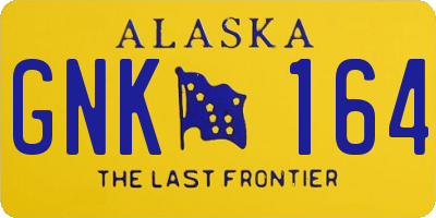AK license plate GNK164
