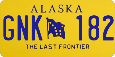 AK license plate GNK182