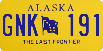 AK license plate GNK191