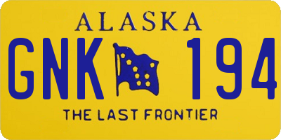 AK license plate GNK194