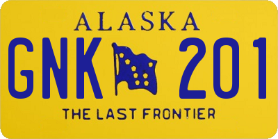 AK license plate GNK201
