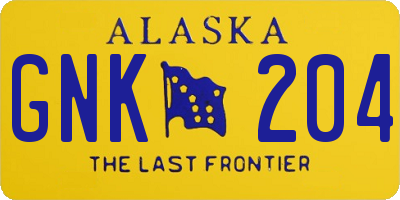 AK license plate GNK204