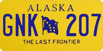 AK license plate GNK207