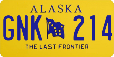 AK license plate GNK214