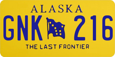 AK license plate GNK216