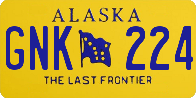 AK license plate GNK224