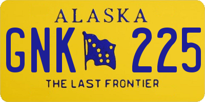 AK license plate GNK225