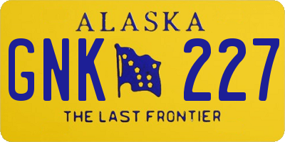 AK license plate GNK227