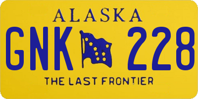 AK license plate GNK228
