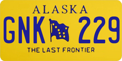 AK license plate GNK229