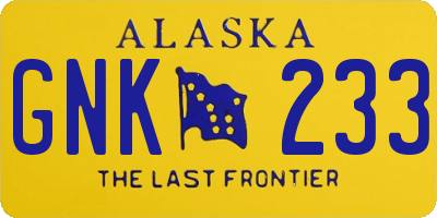 AK license plate GNK233
