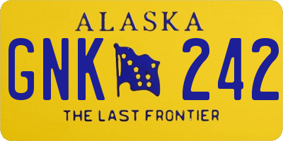 AK license plate GNK242