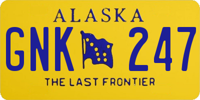 AK license plate GNK247