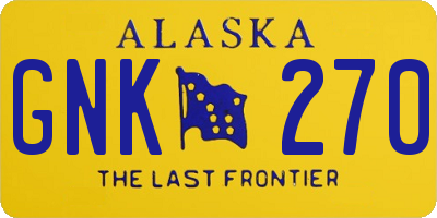 AK license plate GNK270