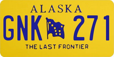 AK license plate GNK271