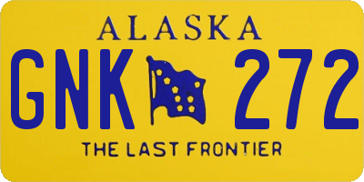 AK license plate GNK272
