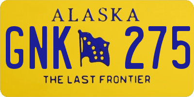 AK license plate GNK275