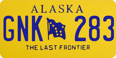 AK license plate GNK283