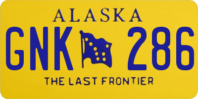 AK license plate GNK286
