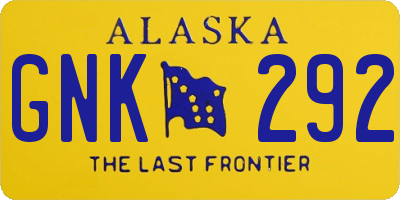 AK license plate GNK292