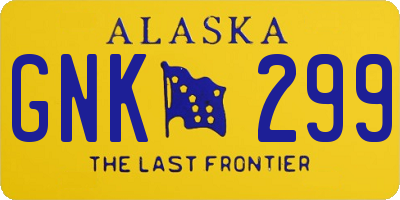 AK license plate GNK299