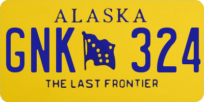 AK license plate GNK324