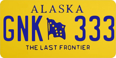AK license plate GNK333