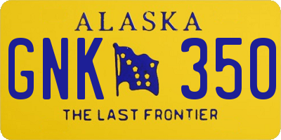 AK license plate GNK350